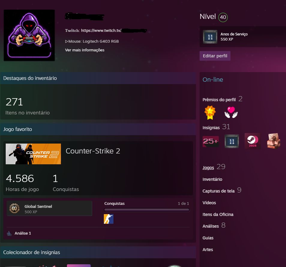 Conta Steam 11 anos Full Acesso com diversos jogos