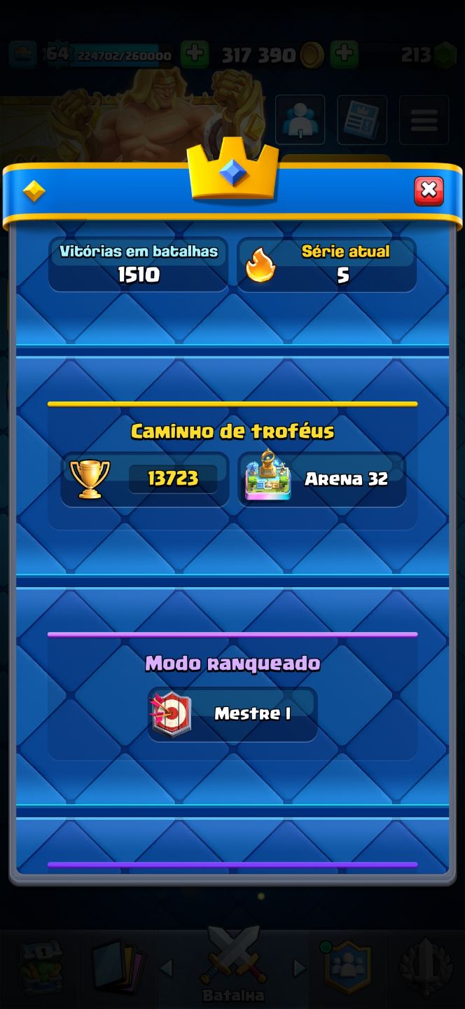 Conta de Clash royale arena 33 deck full