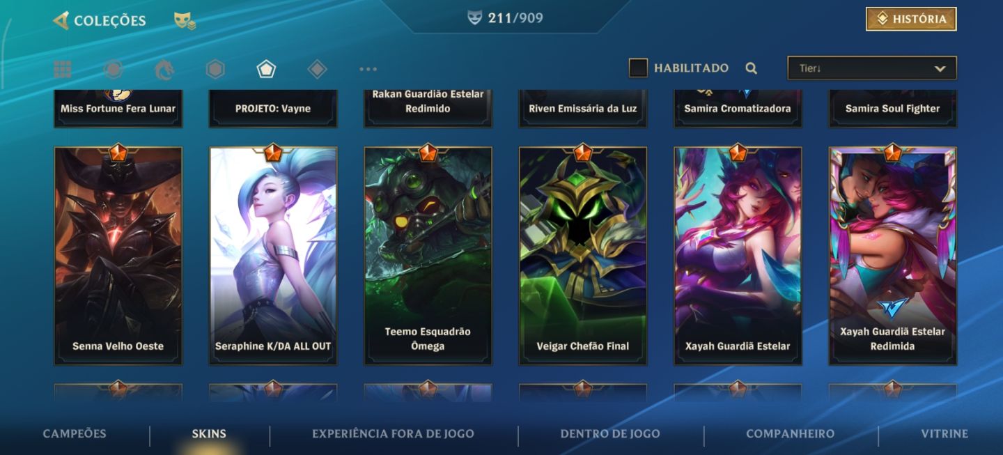 Conta Wild rift Ex Challenger com 211 skins
