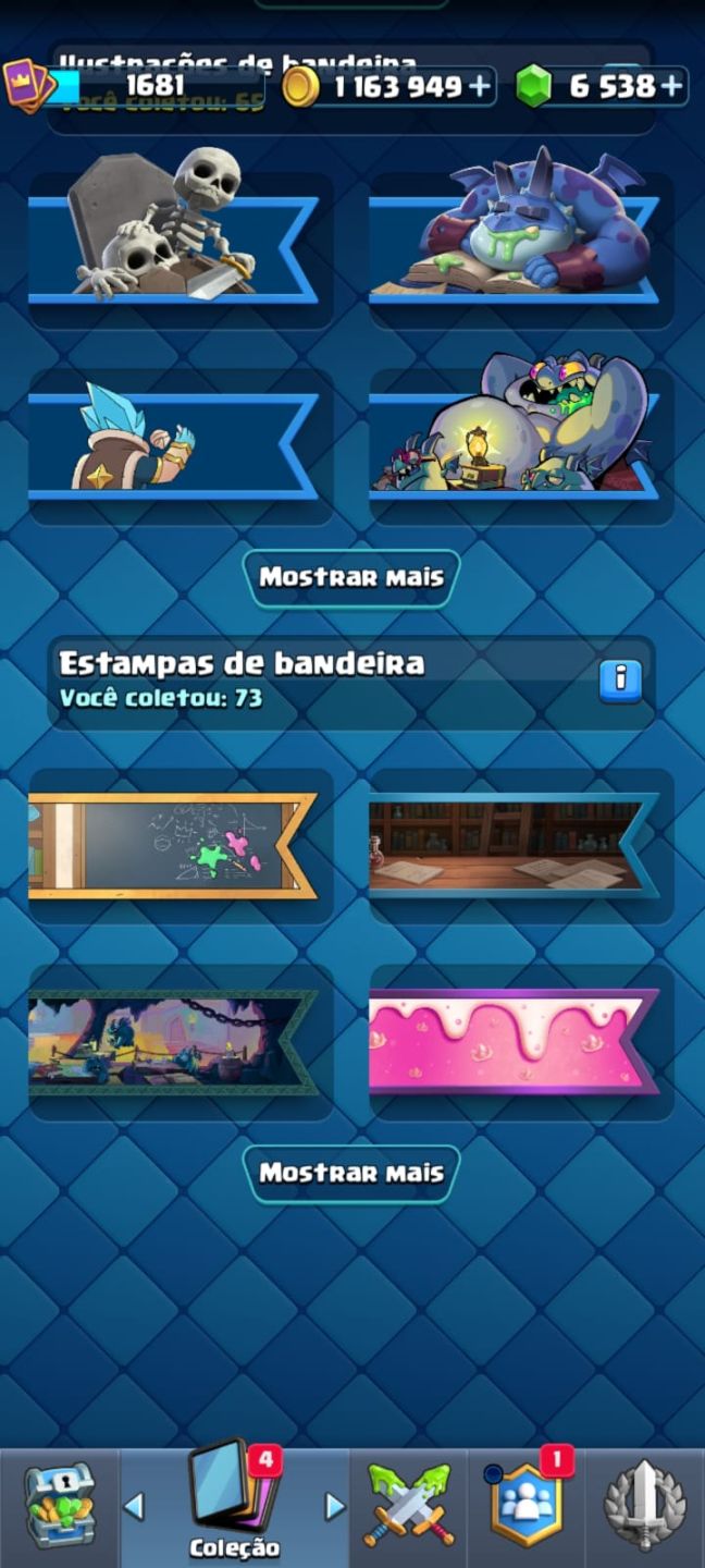 Super desconto 50% - CONTA CLASH ROYALE 1705 nivel de coleção