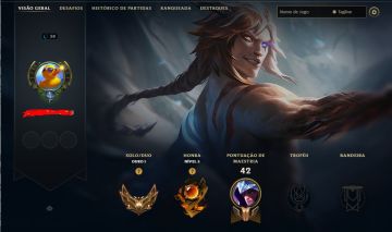 Conta LOL smurf, Gold 1, Kayn Emissario da escuridão, Ezreal academia de batalha