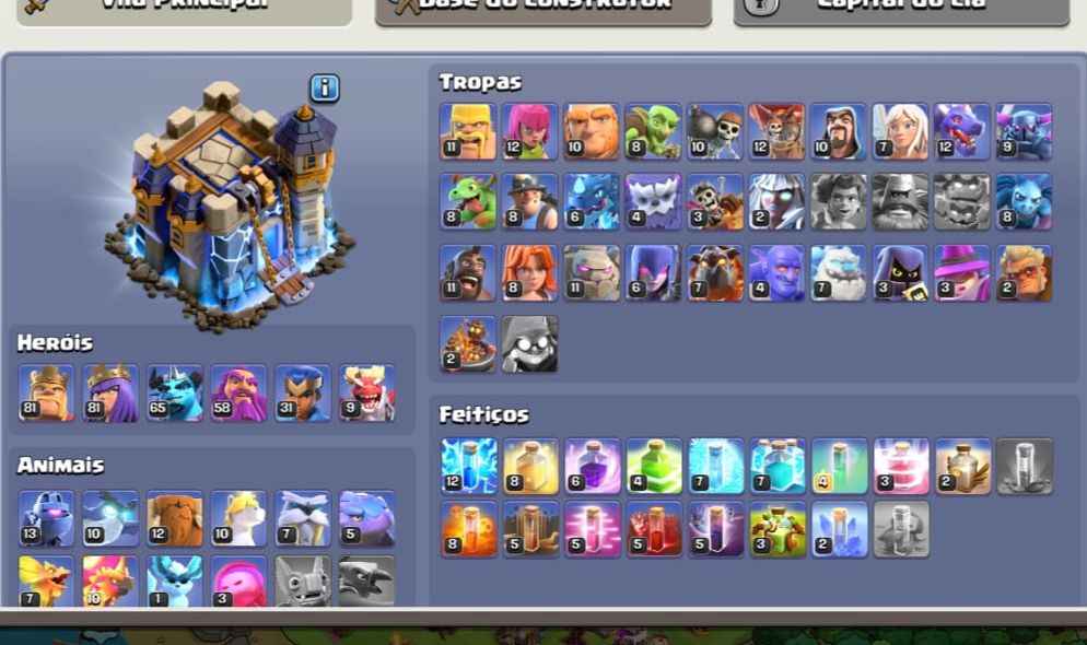 CONTA DE CLASH OF CLANS TOP DEMAIS
