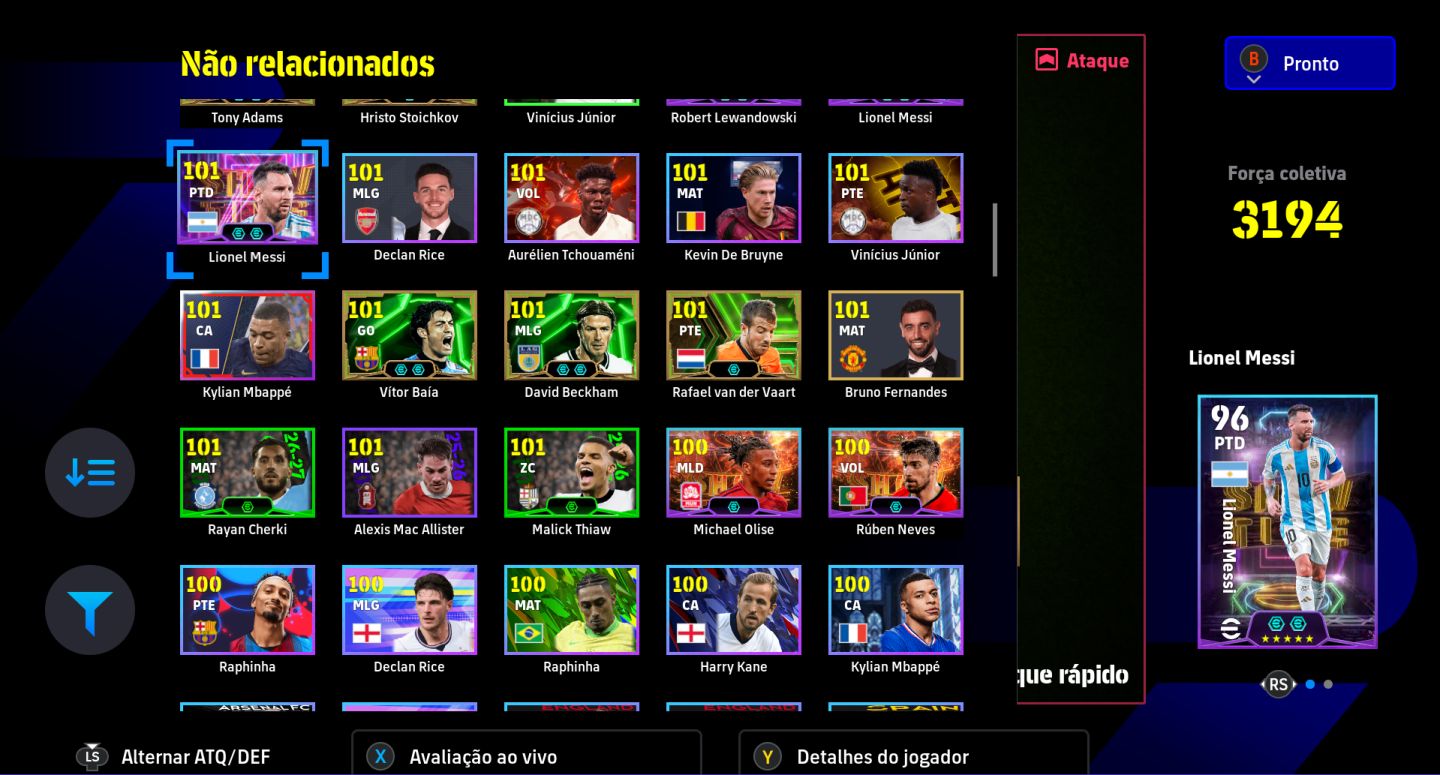 Conta eFootball (Steam) CR7 106, Neymar Santos +80 cards especiais