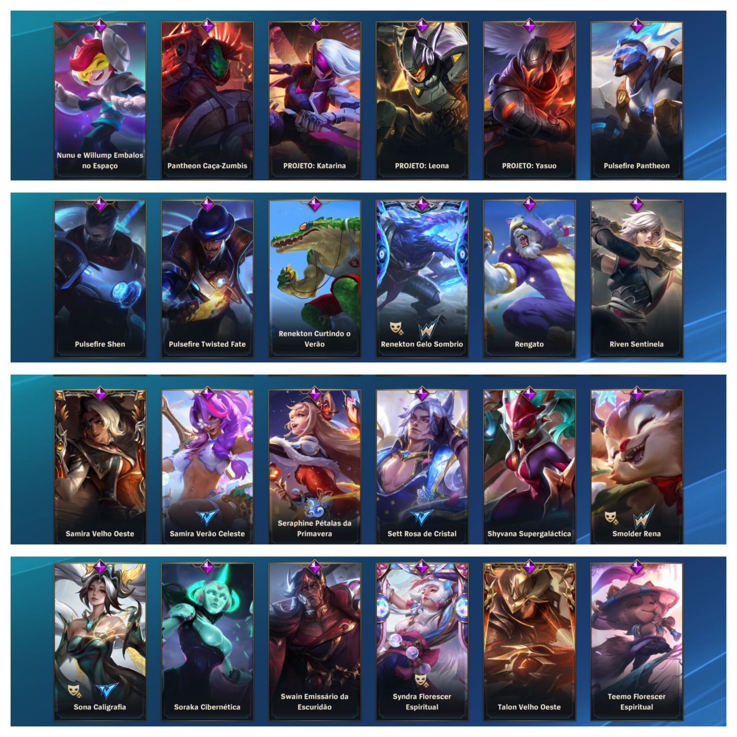 CONTA RECHEADA DE SKINS MITICAS!!! (FULL YASUO)