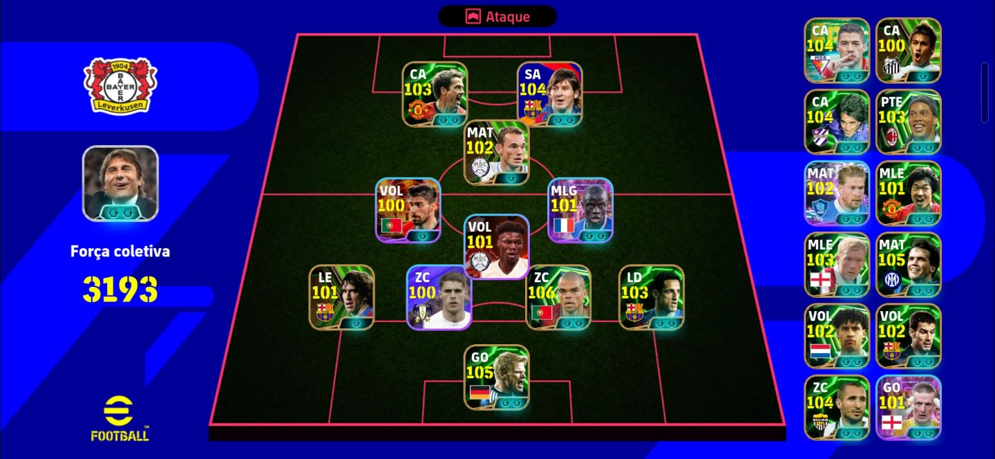 EFOOTBALL 3203 + CASSILAS+SUARES+ALCÂNTARA+MESSI+SNEIDJER+KANH+PEPE+MATTHAUS