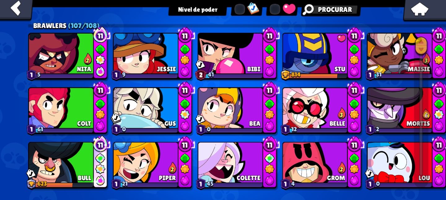 CONTA DE BRAWL STARS 70K+ extremamente upada e com diversas skins