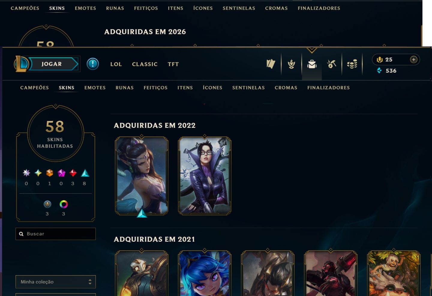 Conta de league of legends Ouro na solo e platina na flex