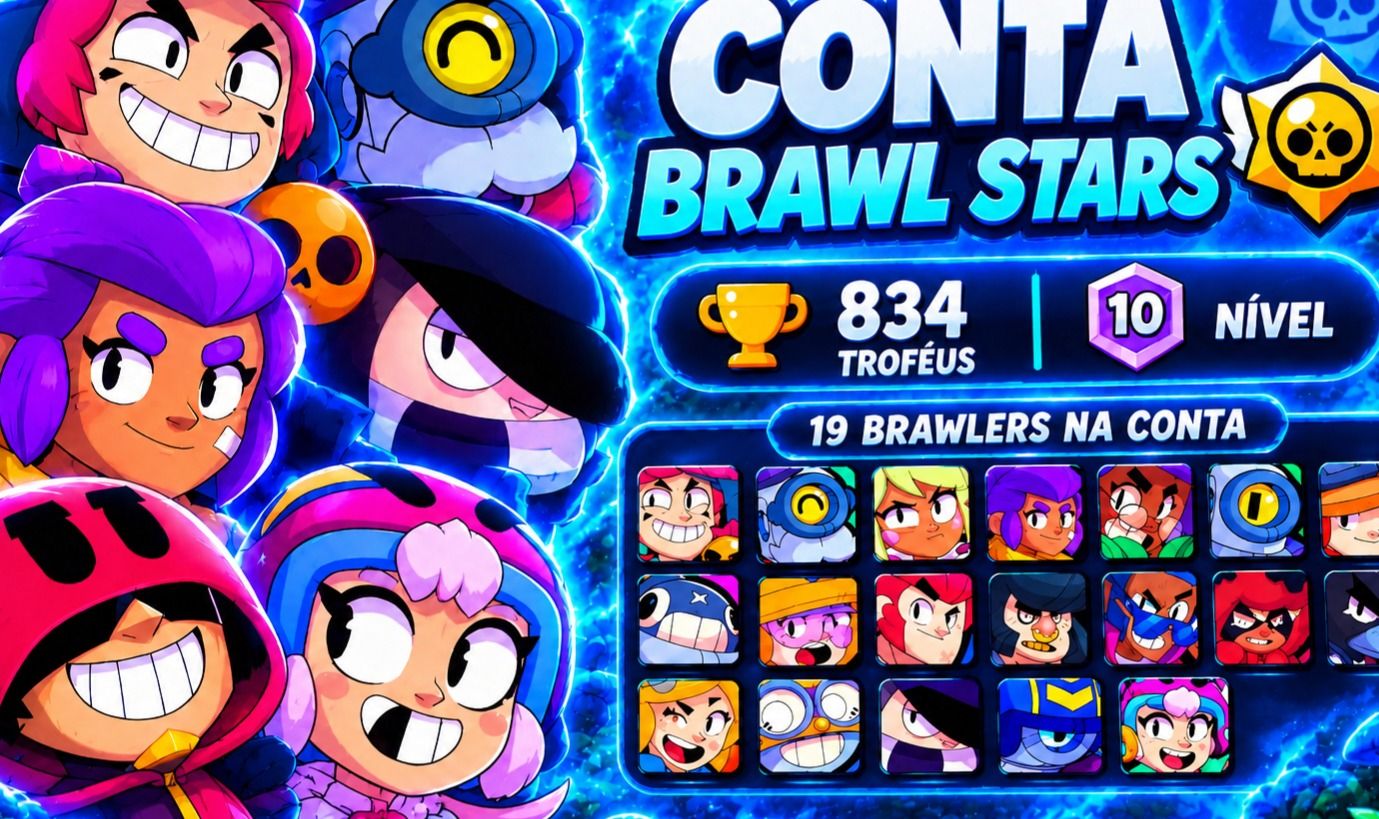 Conta brawl stars| 834 Troféus| Nível 10 e 2 lendários