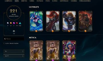 Conta LoL 221 Skins | RARA: Ahri K/DA Prestígio (2022) + 4 Ultimates