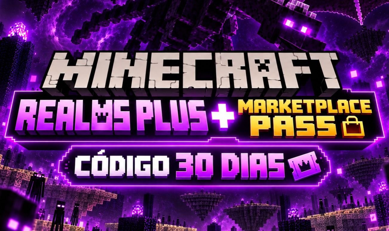 Servidor Realms Plus + MarketPlace Pass de Minecraft Bedrock 30 dias