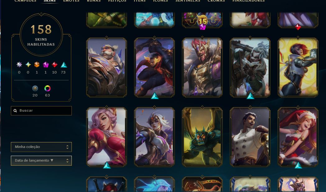 CONTA DE LEAGUE OF LEGENDS ESMERALDA TODOS OS PERSONAGENS LIBERADOS!