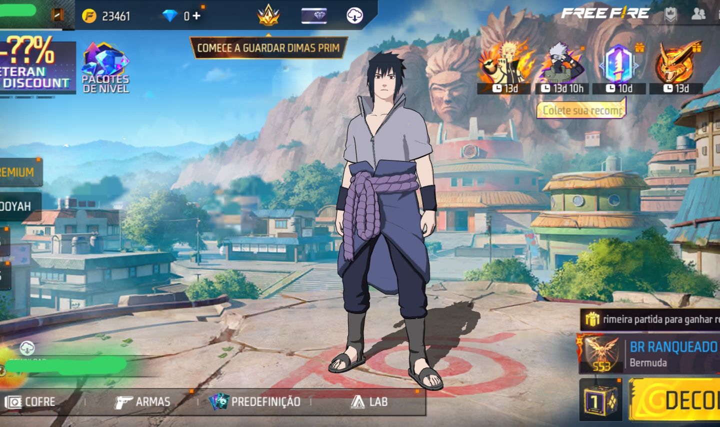 CONTA FREE FIRE (CONTA BOOT COM CONJUNTO SASUKE)
