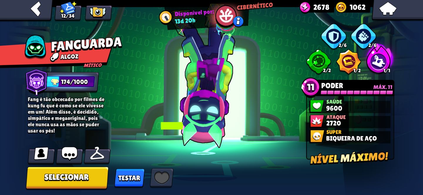 Brawl Stars 18.815 Troféus | 57 Brawlers | 4 Prestígios | Fang Full + Hipercarg