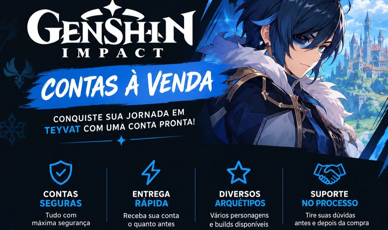 Contas Genshin Impact com personagens lendários
