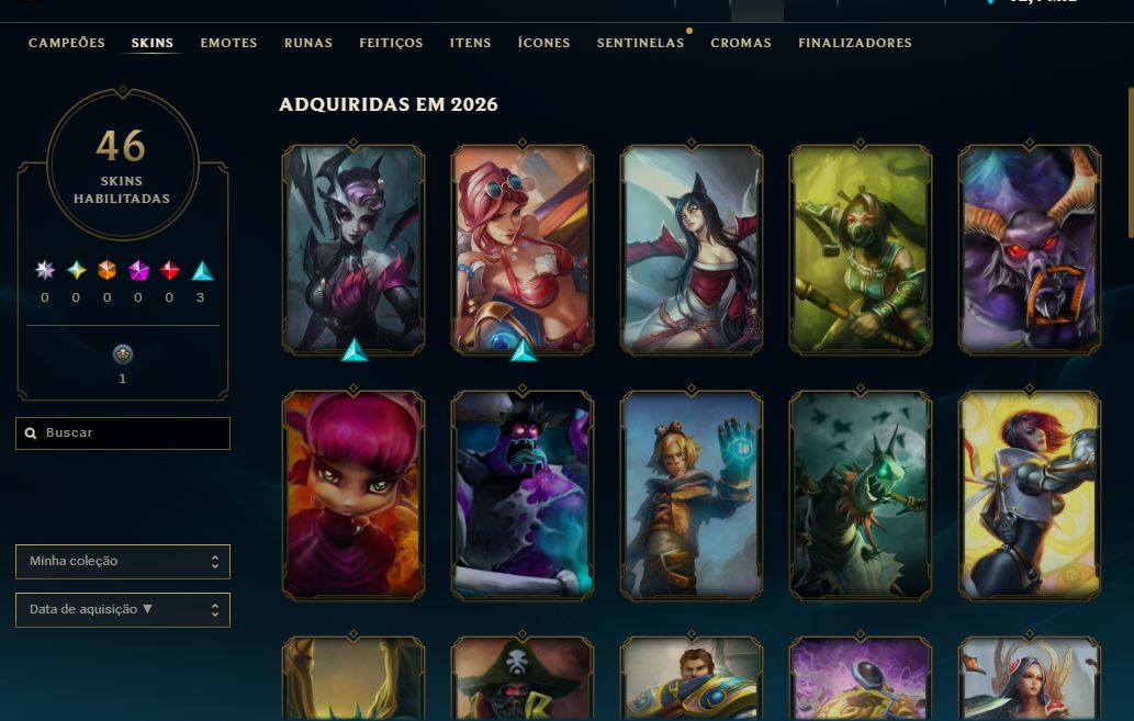 [Entrega Automática] Conta Lol Ouro, 46 Skins, 12K Ea, Honra 4, Upada na Mão