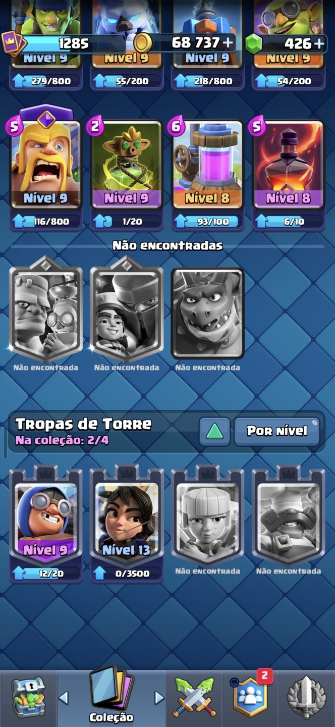 Conta Clash Royale Arena 20 + Evoluções