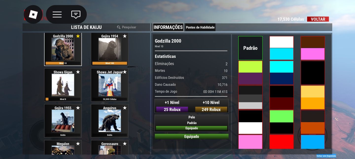 Conta Kaiju Alpha com alguns kaijus