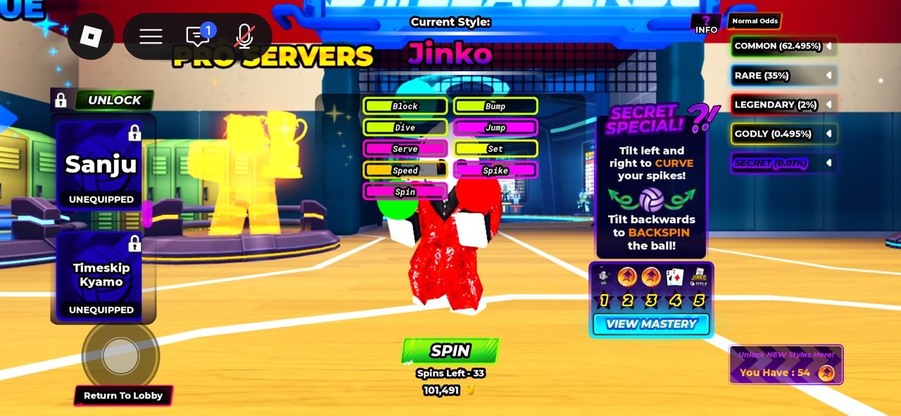 Conta super rara volleyball legends com 3 bundles