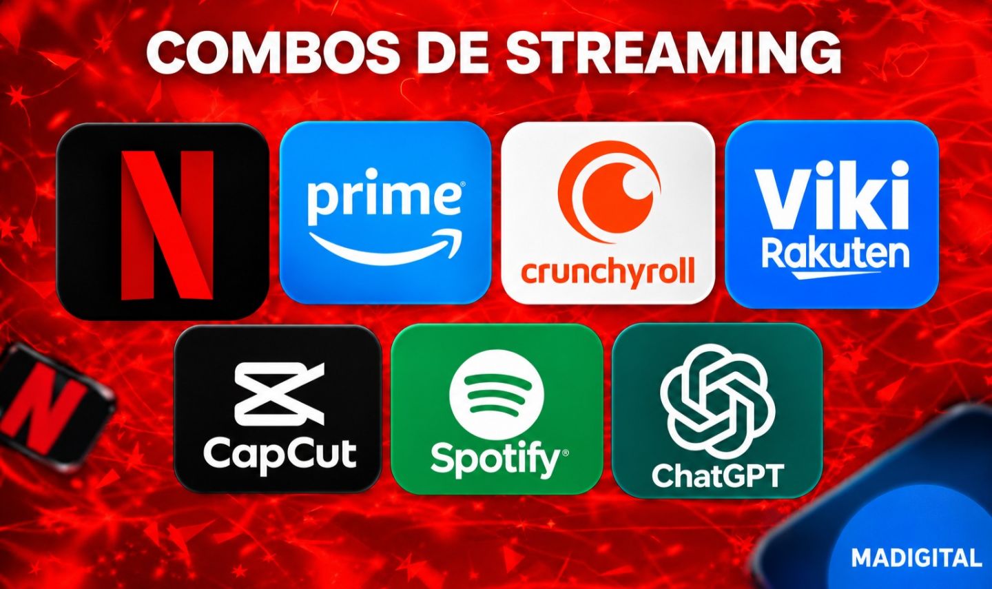 PRIME / NETFLIX / CRUNCHYROLL / SPOTIFY /VIKI RAKUTEN/ CAPCUT / COMBOS STREAMING
