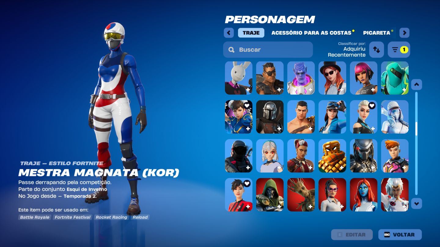 CONTA FORTNITE | WONDER + GALAXY + IKONIK + MINTY + REFLEXO FURTIVO | S3