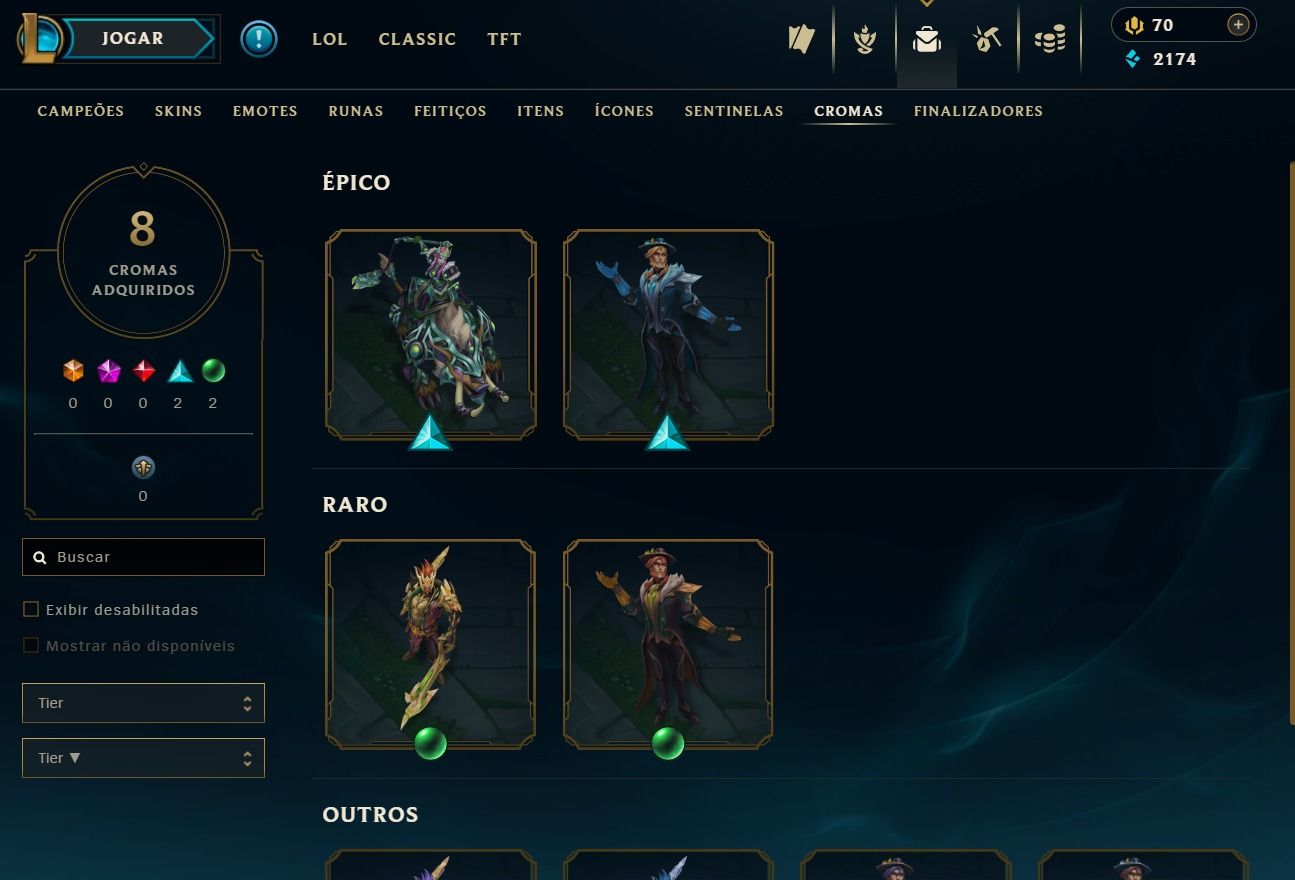 CONTA DE 2018 - 95 SKINS - LVL 192 - 147 CAMPEÕES - 45 BAÚS - 8 CROMAS