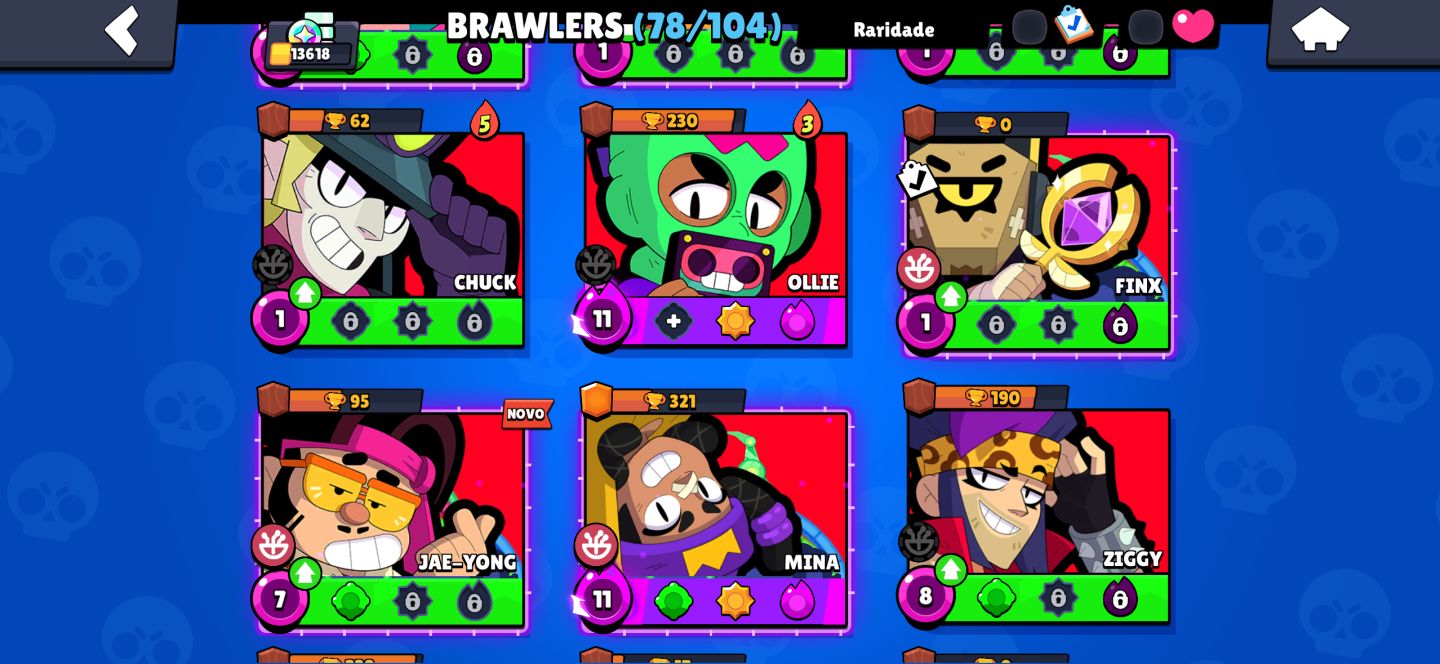 Conta de Braw Stars, 78 brawlers