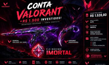 CONTA VALORANT PREMIUM | R$1.528 GASTOS EM SKINS Full Acesso