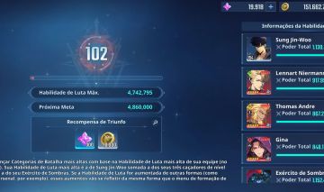 CONTA SOLO LEVELING: ARISE. LV 154, POWER Quase 5k