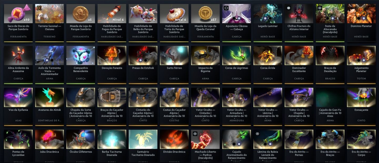 CONTA DOTA 2 COM ARCANA VOID,SHAKER RAZOR,IO ENTRE OUTRAS.