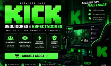 KICK | Seguidores + Espectadores para Lives | Diversas Quantidades e Durações
