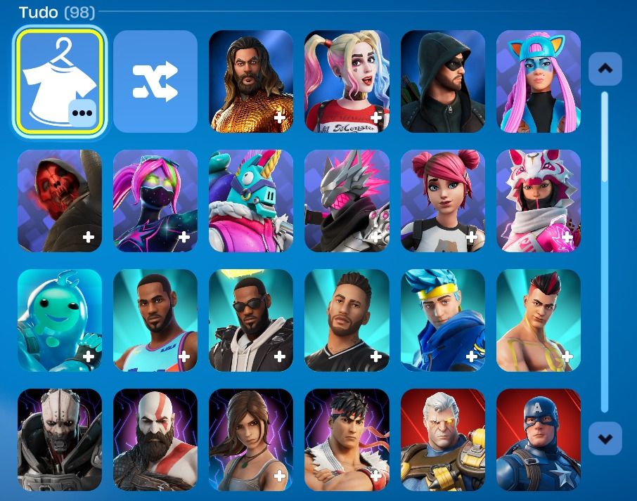 Conta Fortnite antiga cheia de skins lendarias e exclusivas