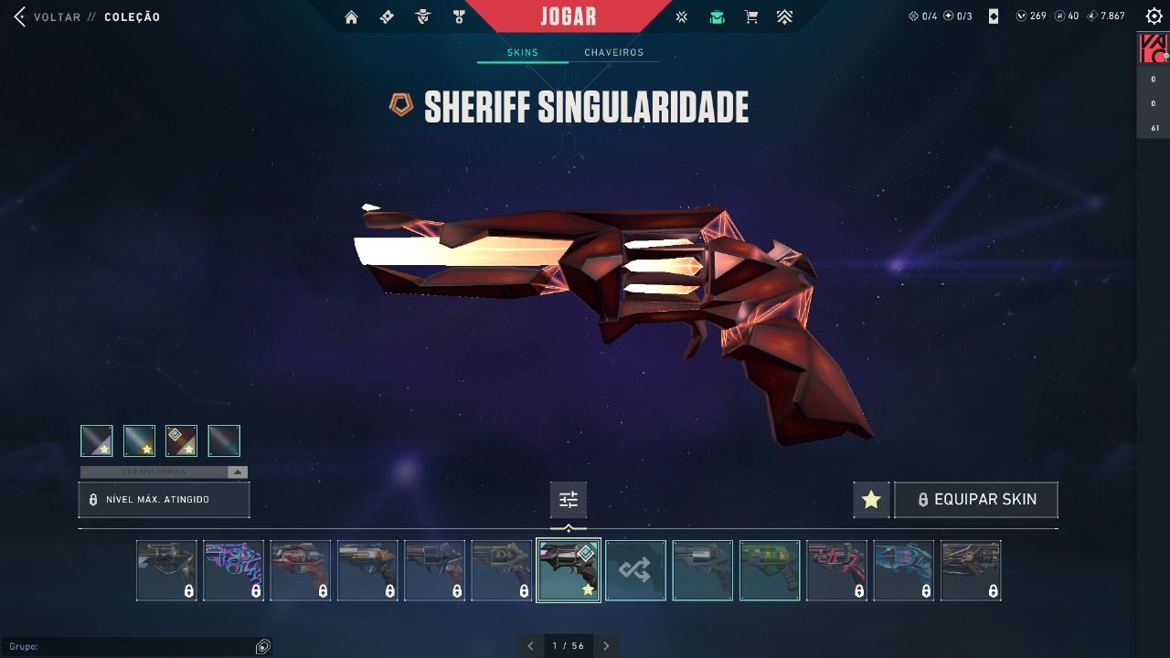 10 SKINS, OURO 2 , TODOS OS PERSONAGENS.