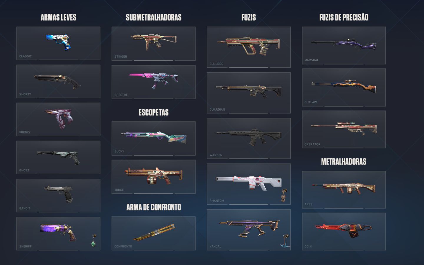 Conta com diversas skins de loja e passe! podendo subir de elo tranquilamente