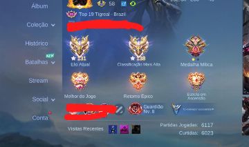 Conta mlbb level 58 top 19 tigreal brasil
