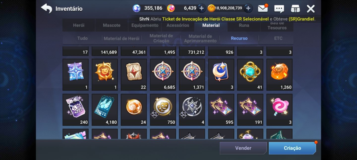 Conta End Game Grand Chase Mob