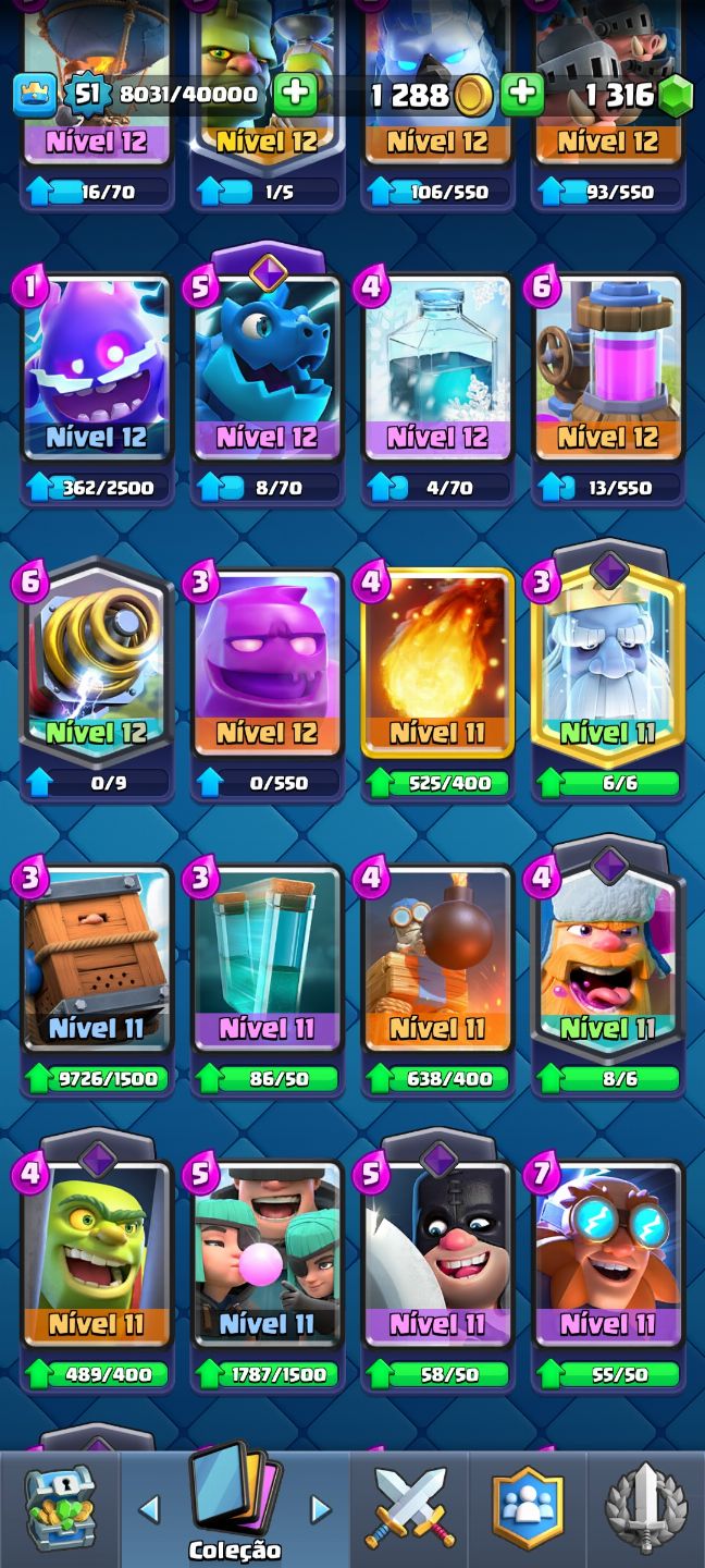 Conta de Clash Royale Upada, com 10K de troféus e com muitas evoluções
