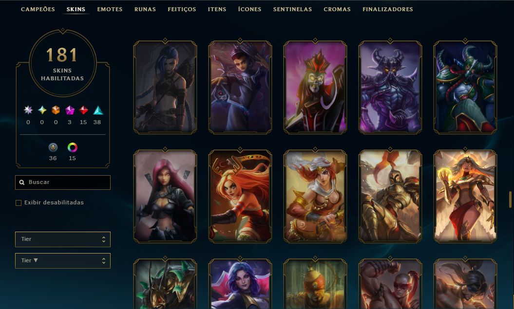 CONTA LOL | 181 SKINS | SEASON 2013