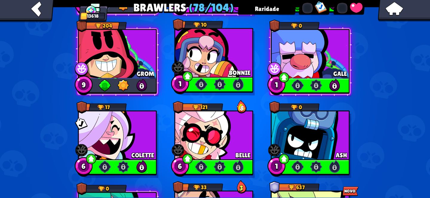 Conta de Braw Stars, 78 brawlers