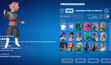 Conta fortnite com Goku black, gojo e varias outras coisas