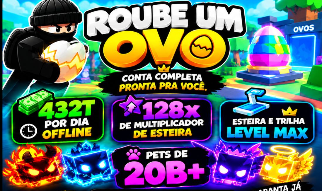 CONTA DE ROUBE UM OVO, 432T OFFLINE, PET 20B MAIS, TRILHA E ESTEIRA MAX COM 128X