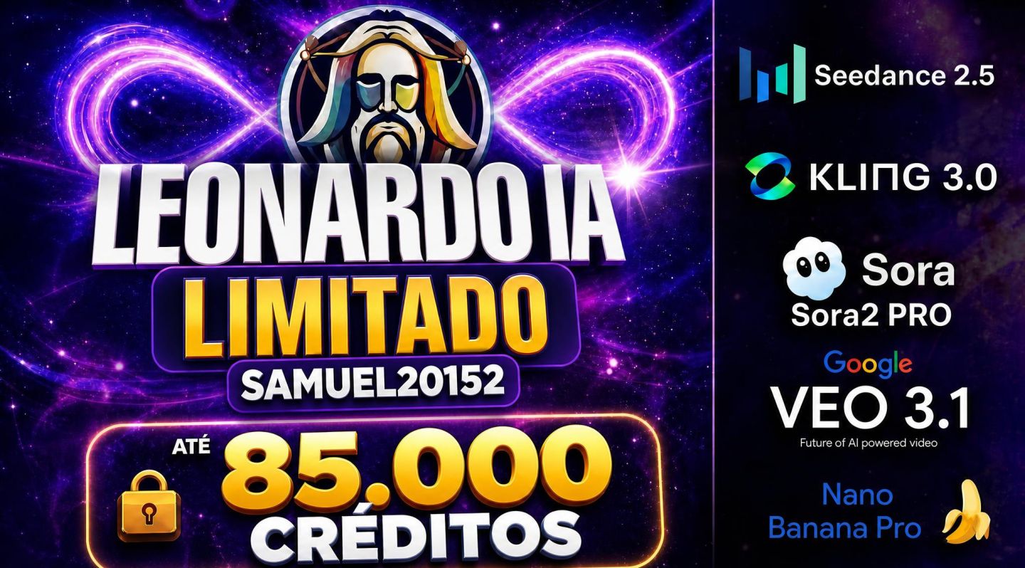 LEONARDO IA [COM SEEDANCE 2.5 | KLING 3.0| GROK | WAN 3.0] [ENTREGA AUTOMATICA]