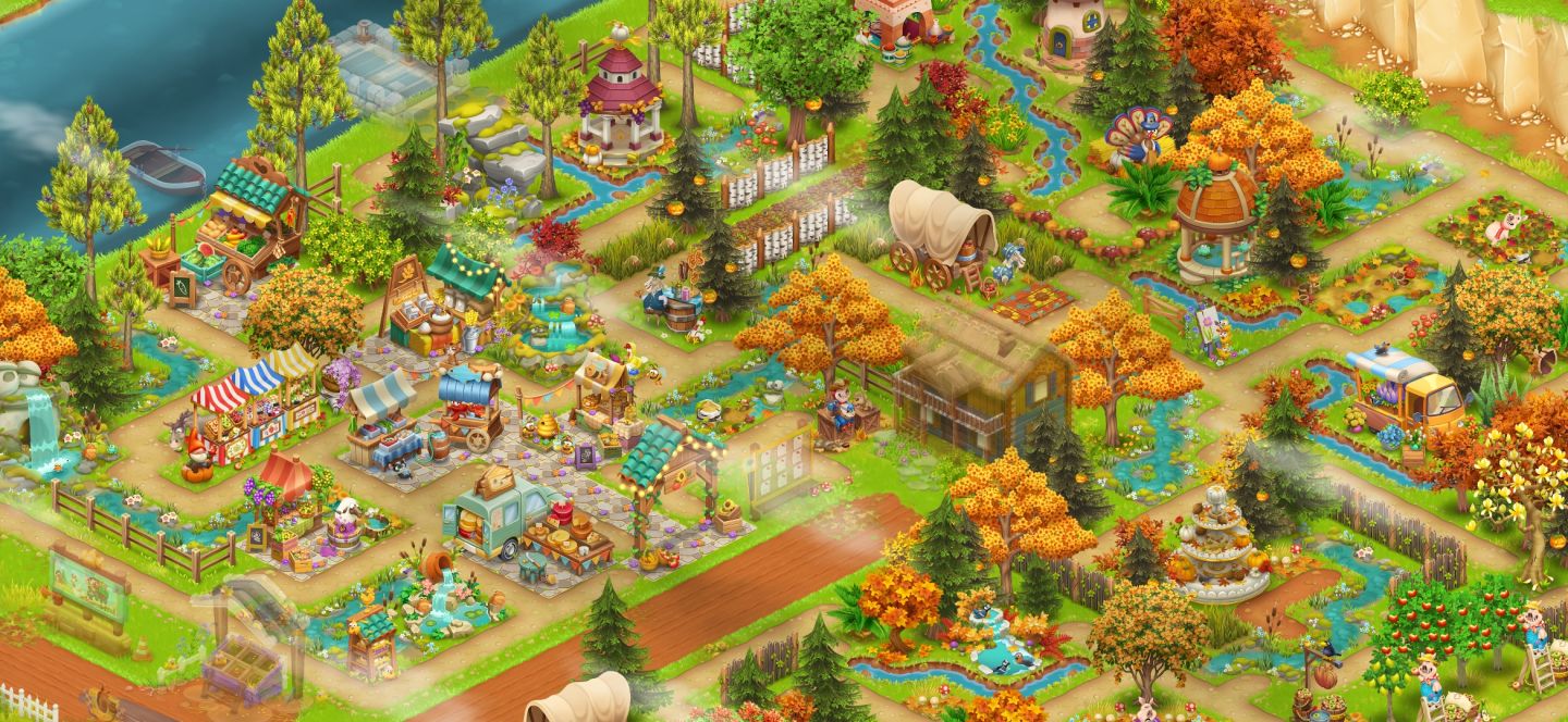 Conta Hay Day com MUITAS decorações compradas
