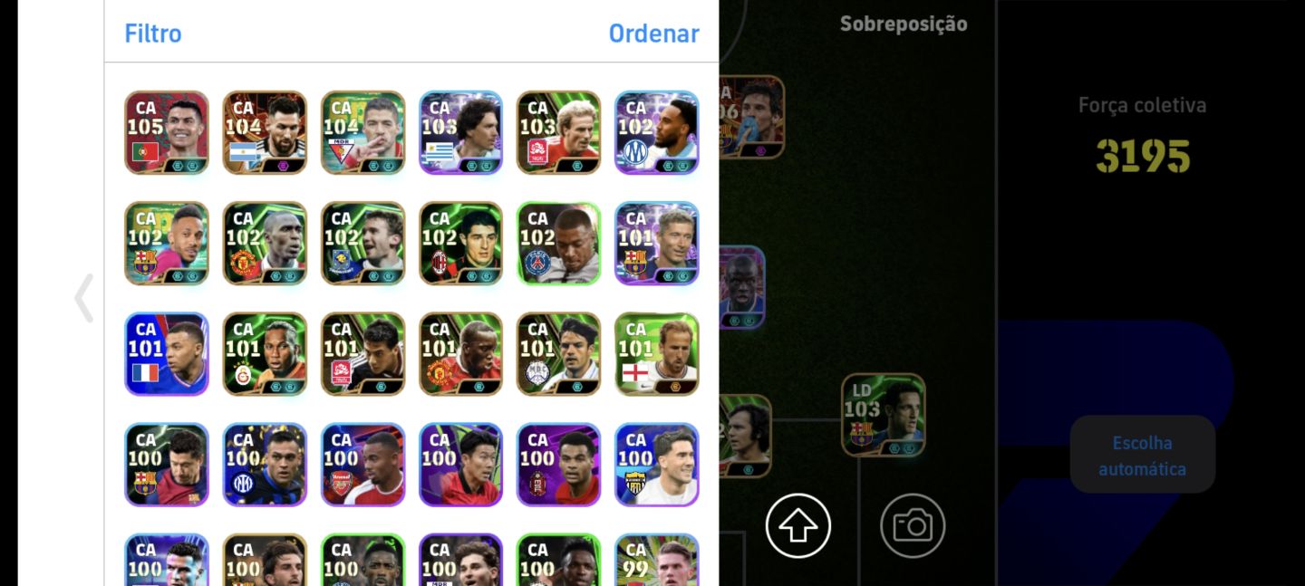 Conta Efootball Muito Rara | 2 Messi 106, Lamine Yamal 103, Viera 104, Totti 106
