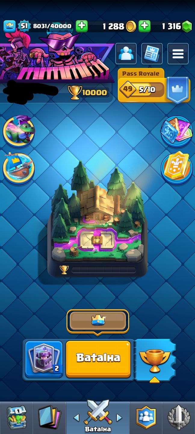 Conta de Clash Royale Upada, com 10K de troféus e com muitas evoluções