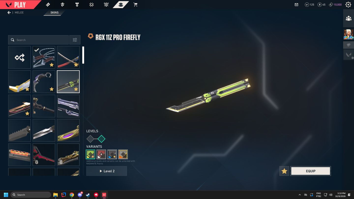 Conta Valorant Faca Karambit saqueadora, sublime, katana oni, kuronami etc