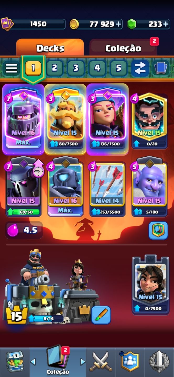 CONTA CLASH ROYALE DE 9 ANOS HIGH LEVEL +10.300 TROFÉUS