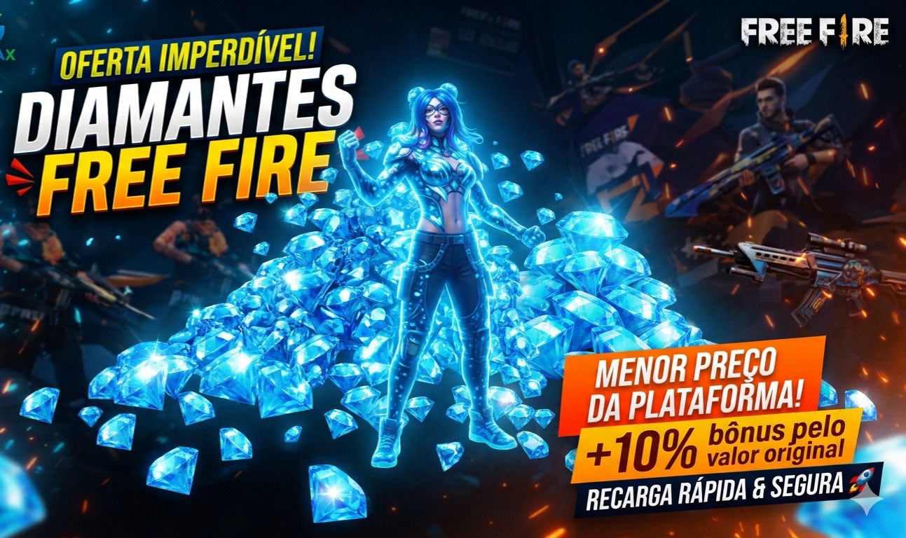 (MAIS BARATO DO SITE)DIAMANTES VALOR ORIGINAL COM +10 BÔNUS FREE FIRE