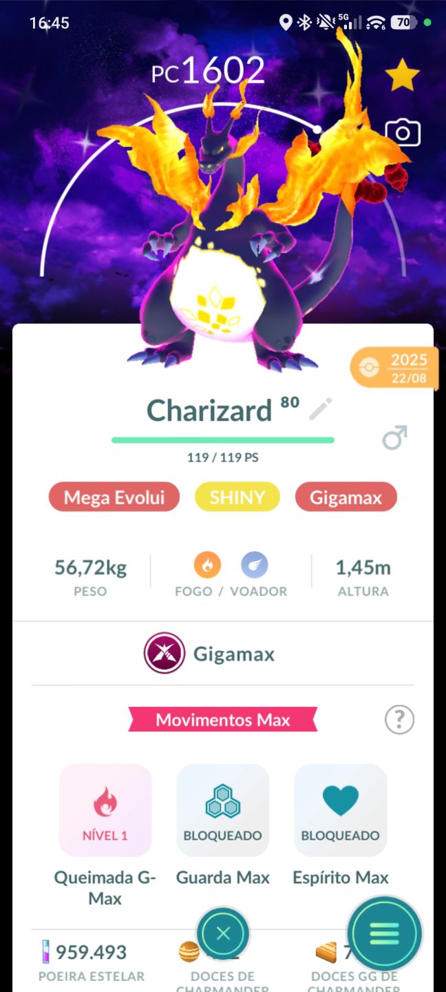 Conta Pokémon Go upada com Pokémons fortes.