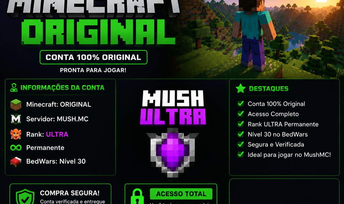 [PROMOÇÃO]MINECRAFT ORIGINAL FULL ACESSO