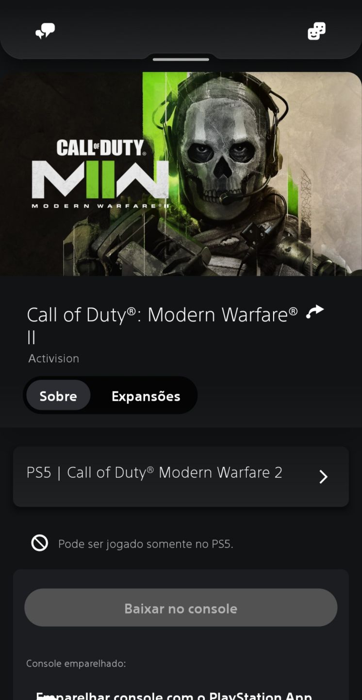 CONTA PS5 PRIMÁRIA | EA FC + COD MW2 + FORZA HORIZON 5 |